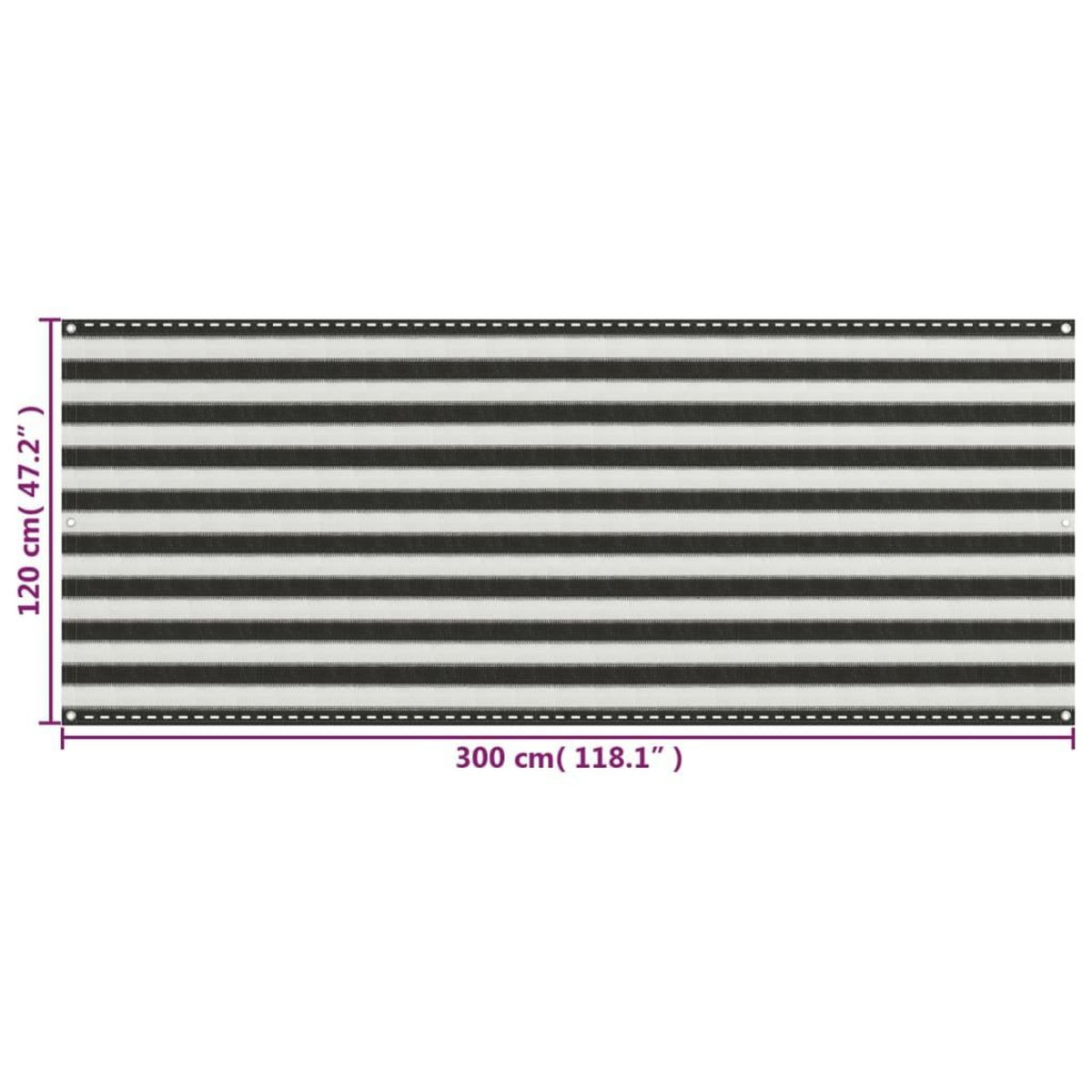 VIDAXL Ecran de balcon PEHD 120x300 cm Anthracite et blanc