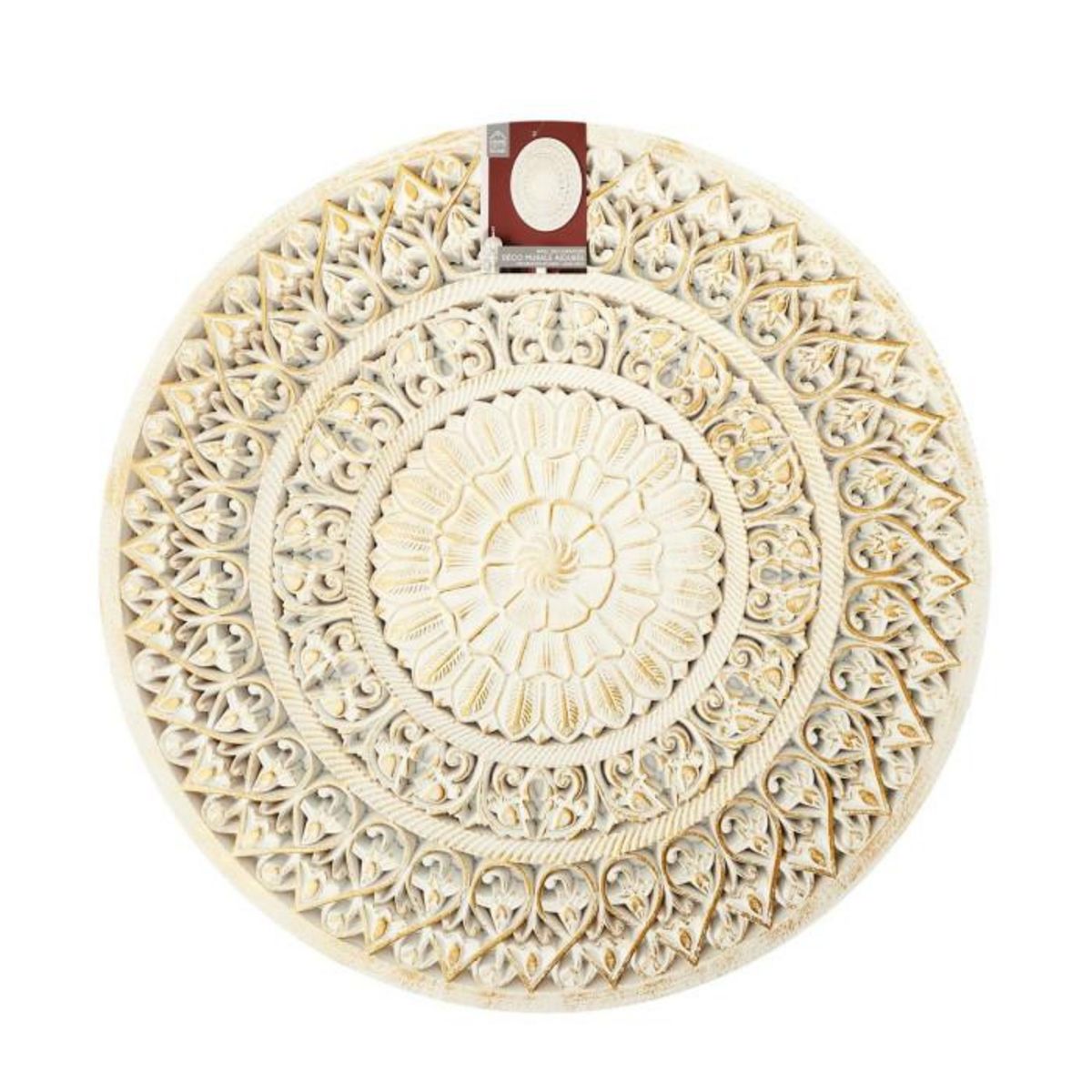 Paris Prix Décoration Murale  Ethnique  60cm Blanc & Or