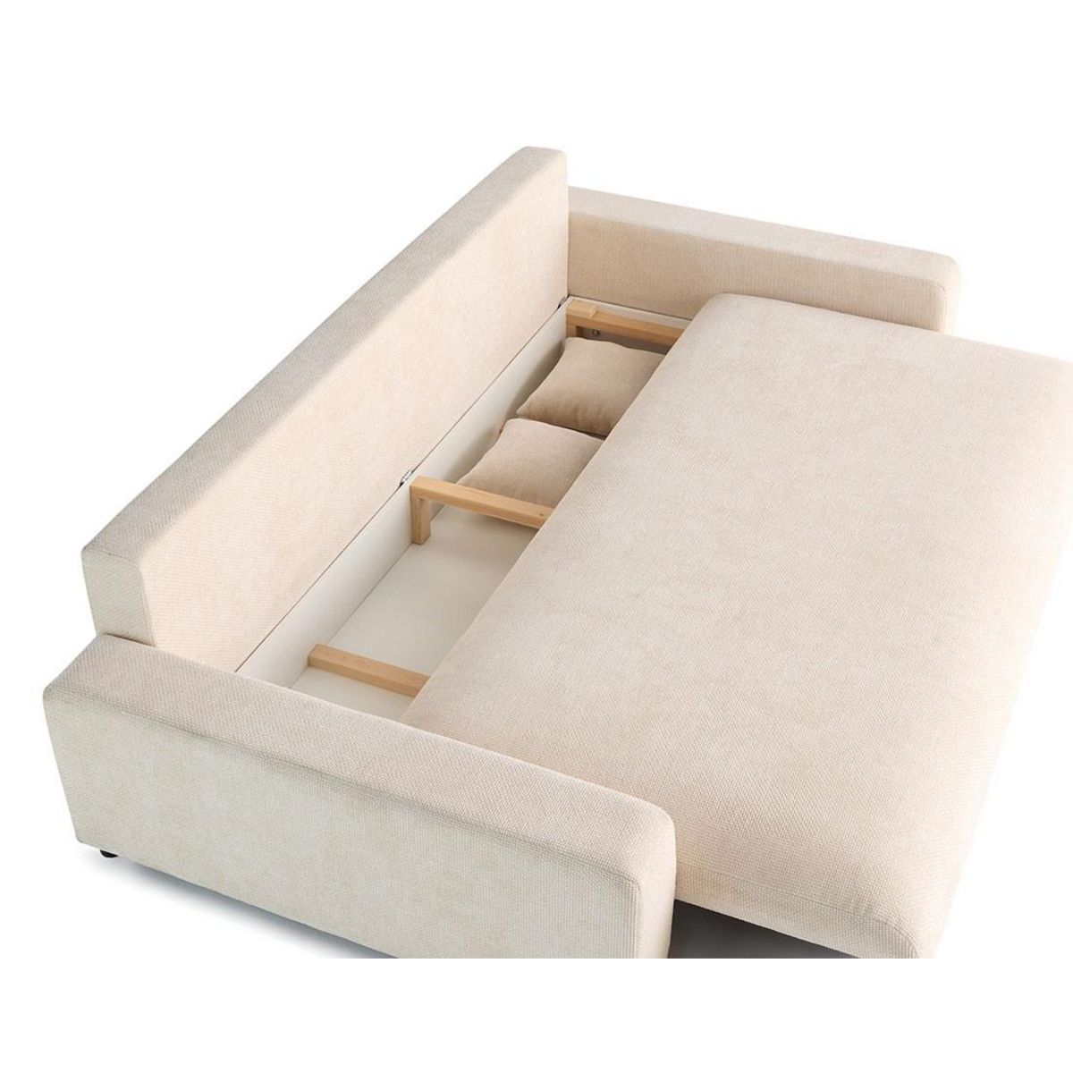 LISA DESIGN Pivoine - canapé droit 3 places - convertible avec coffre - en velours texturé