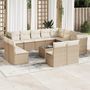 Voir la diapositive 1 : VIDAXL Salon de jardin avec coussins 13 pcs beige resine tressee