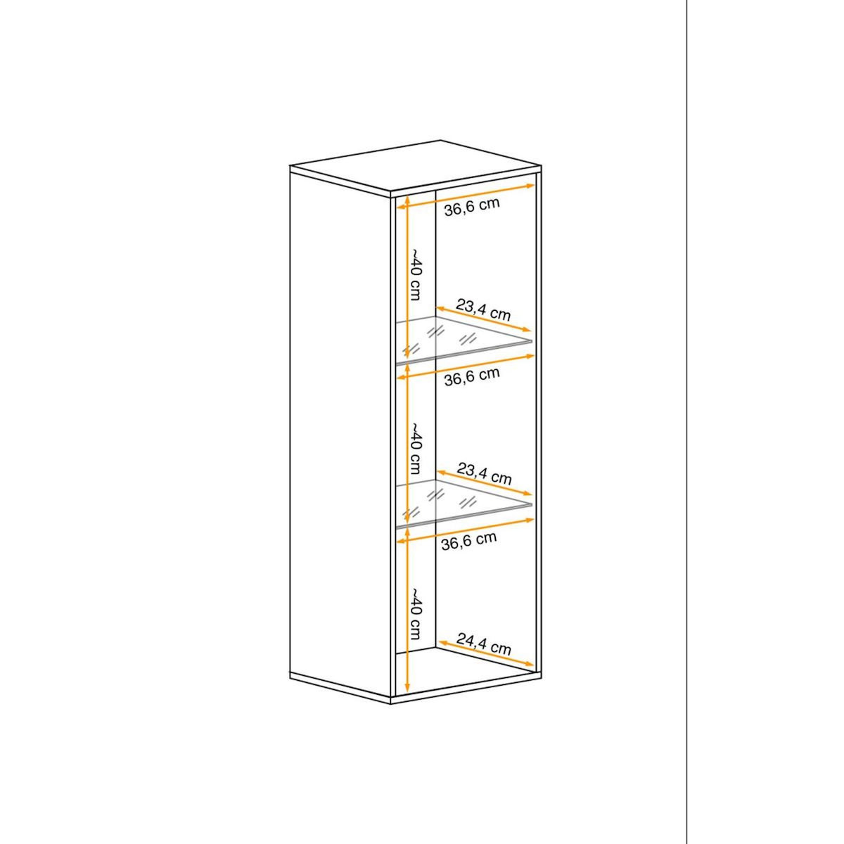 Paris Prix Vitrine LED Murale Design  Fly A3  126cm Noir