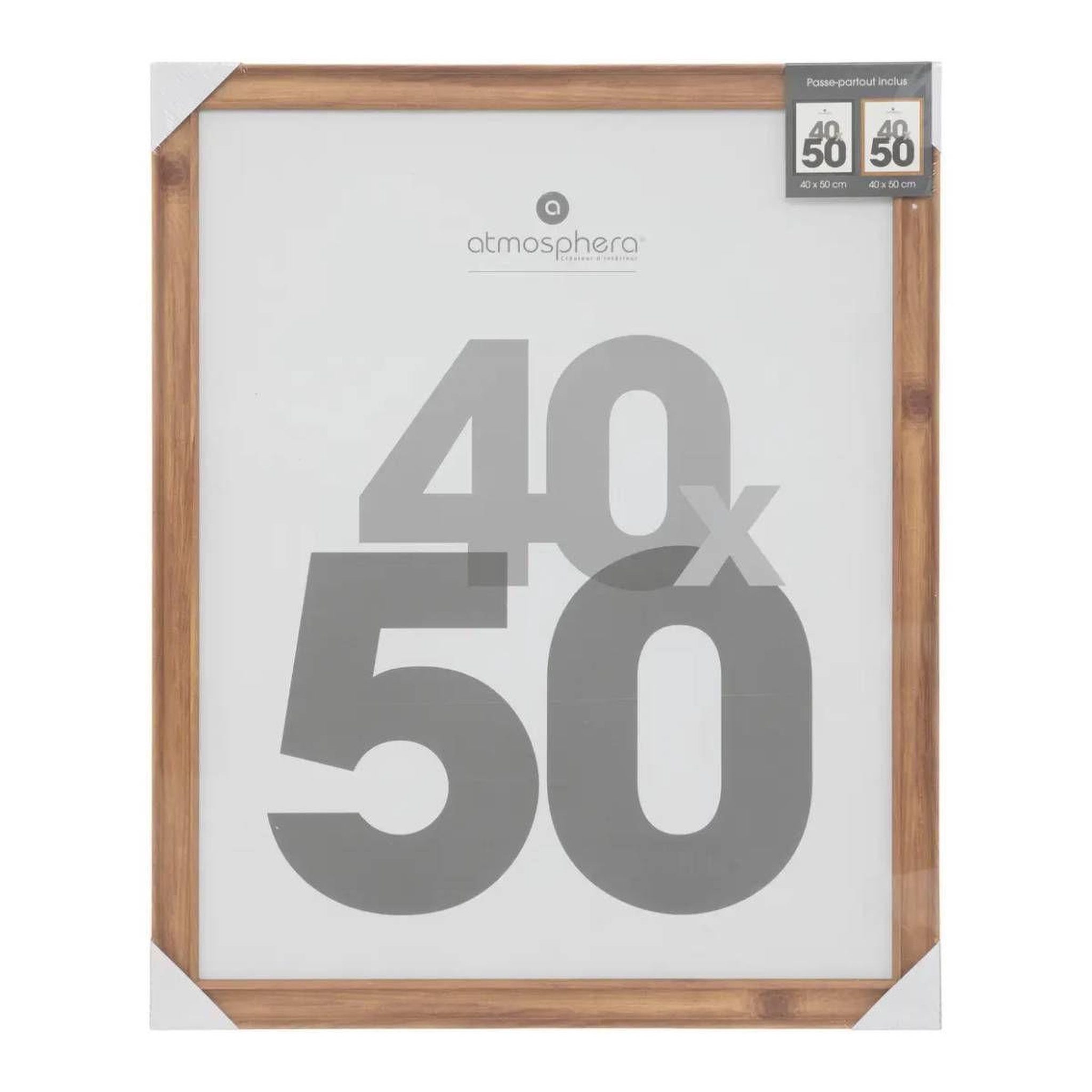 Voir la diapositive 3 : ATMOSPHERA Cadre photo en bois  mae  40x50cm marron