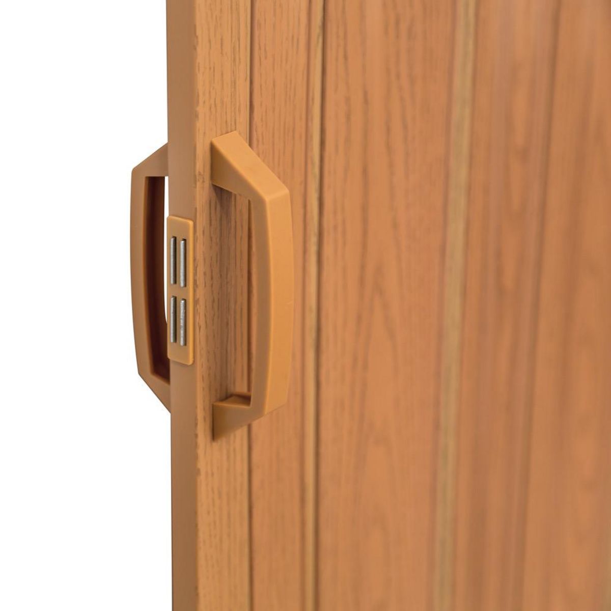 tectake Porte accordéon profil à double paroi avec poignée coulissante noyer