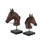 Voir la diapositive 2 : Paris Prix Tête de Cheval sur Socle  Ronny  35cm Marron Foncé