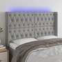 Voir la diapositive 1 : VIDAXL Tete de lit a LED Gris clair 163x16x118/128 cm Tissu