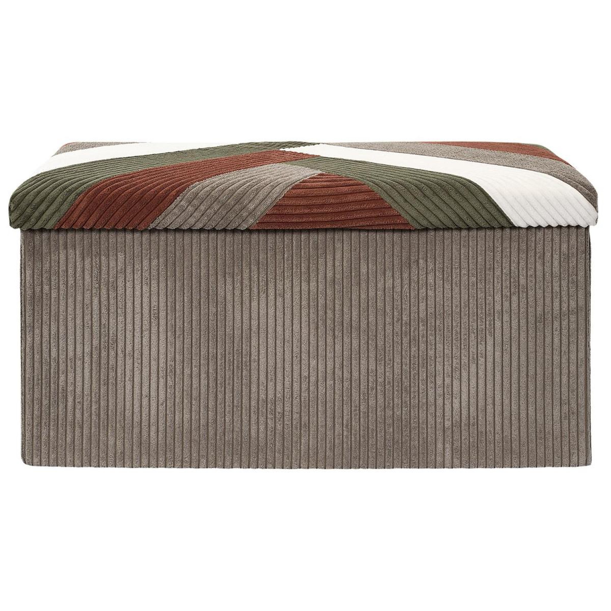 Voir la diapositive 2 : The Home Deco Factory Banc coffre pliable côtelé  scott  76cm multicolore