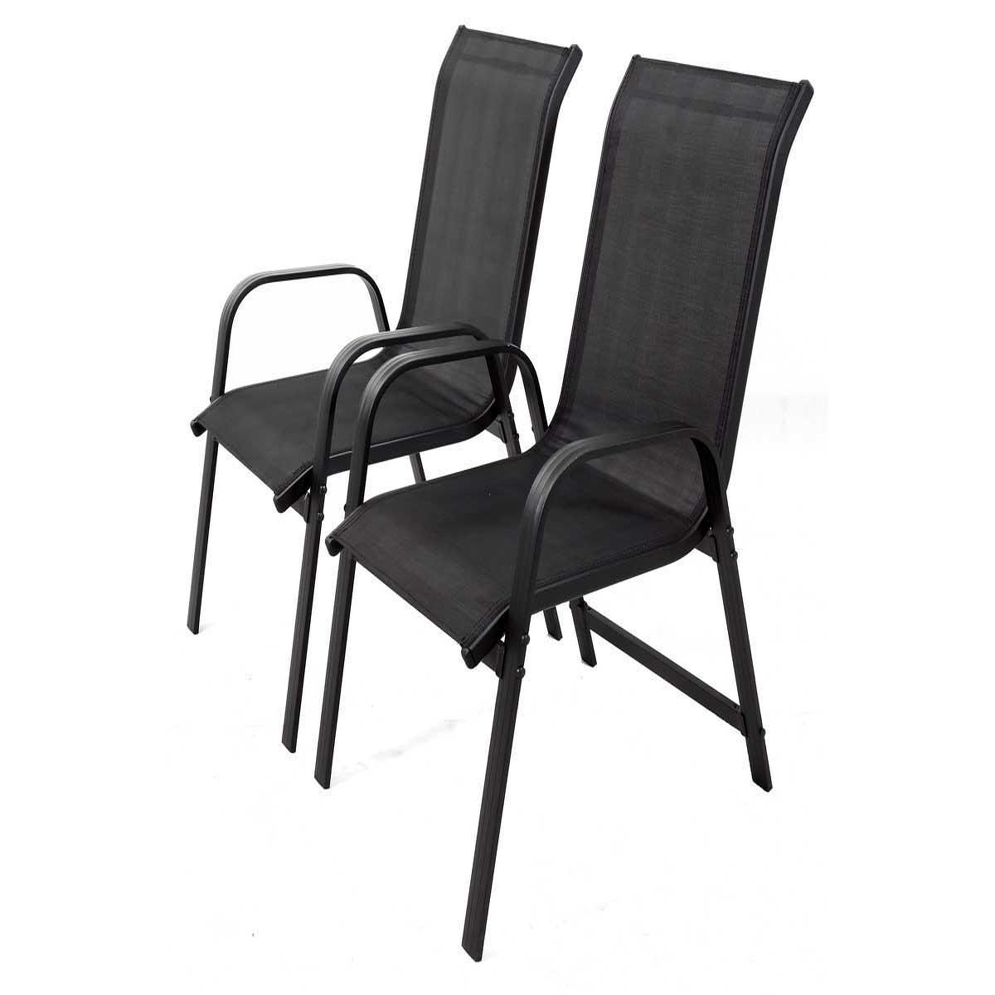 Voir la diapositive 1 : Habitat et Jardin Lot de 2 fauteuils de jardin  Porto  alu/textilène - Noir
