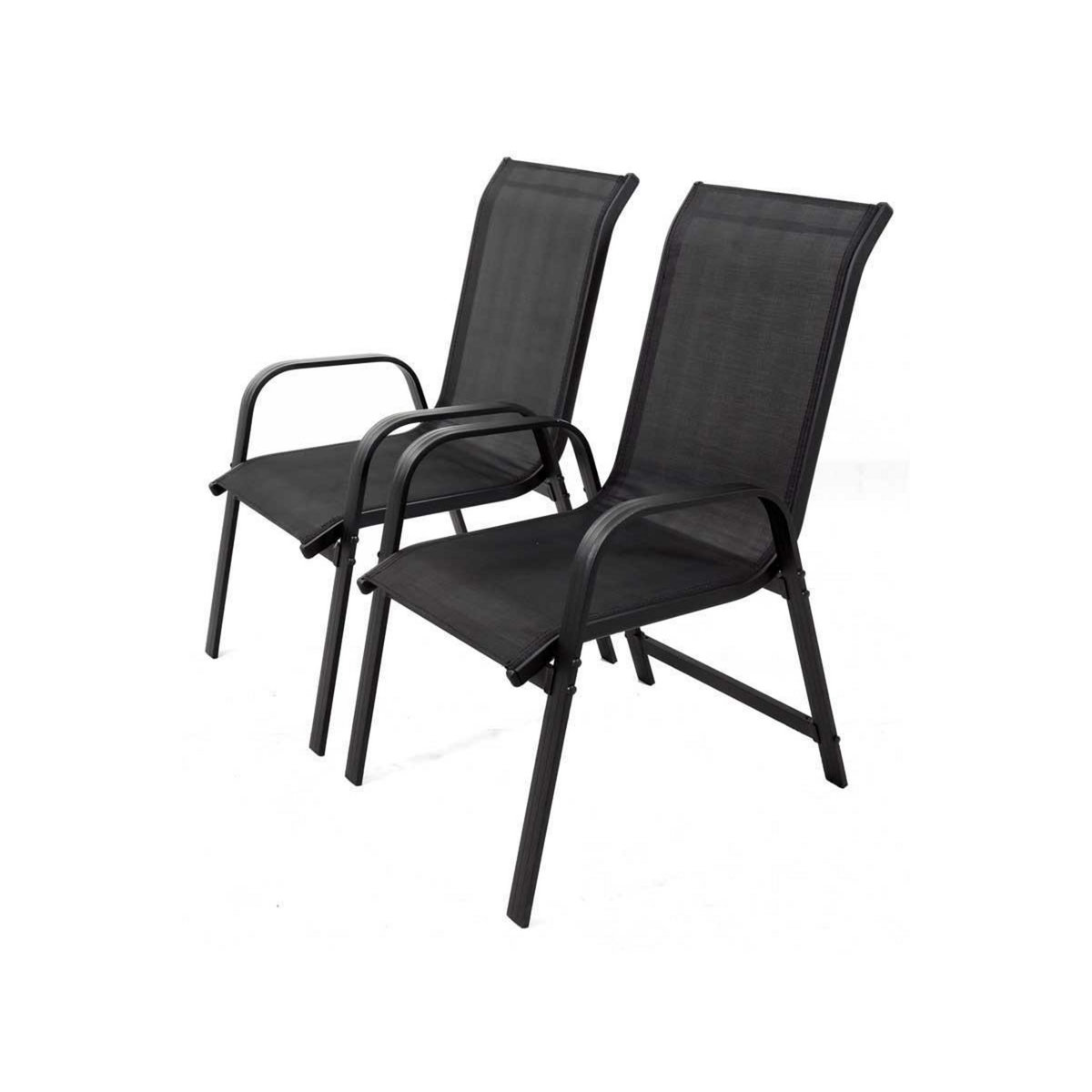 Habitat et Jardin Lot de 2 fauteuils de jardin  Porto  alu/textilène - Noir