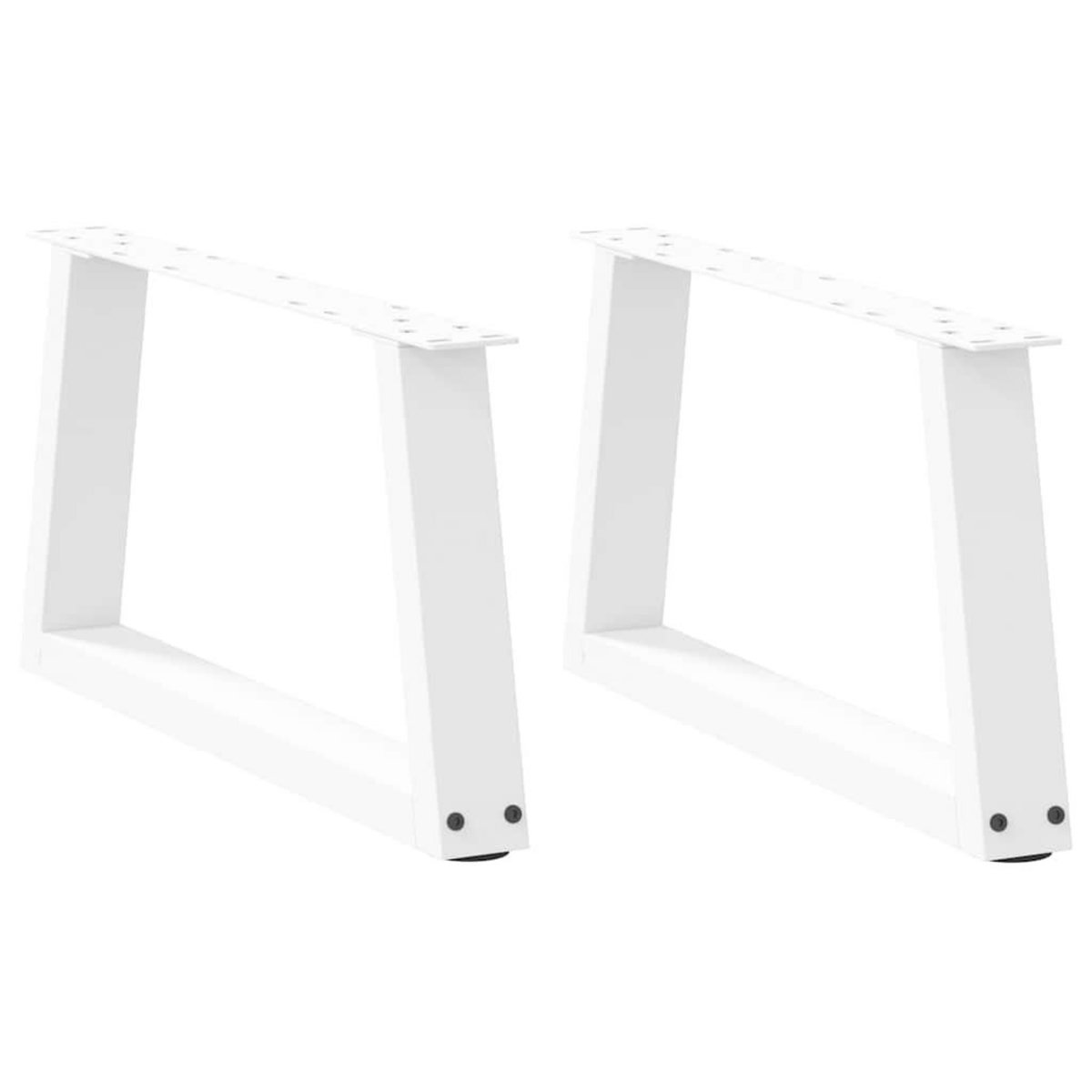 VIDAXL Pieds de table a manger forme V 2pcs blanc 70x(30-31,3)cm acier