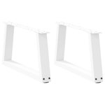 VIDAXL Pieds de table a manger forme V 2pcs blanc 70x(30-31,3)cm acier