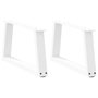Voir la diapositive 1 : VIDAXL Pieds de table a manger forme V 2pcs blanc 70x(30-31,3)cm acier