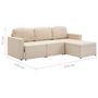 Voir la diapositive 6 : VIDAXL Canape-lit modulaire 3 places Creme Tissu