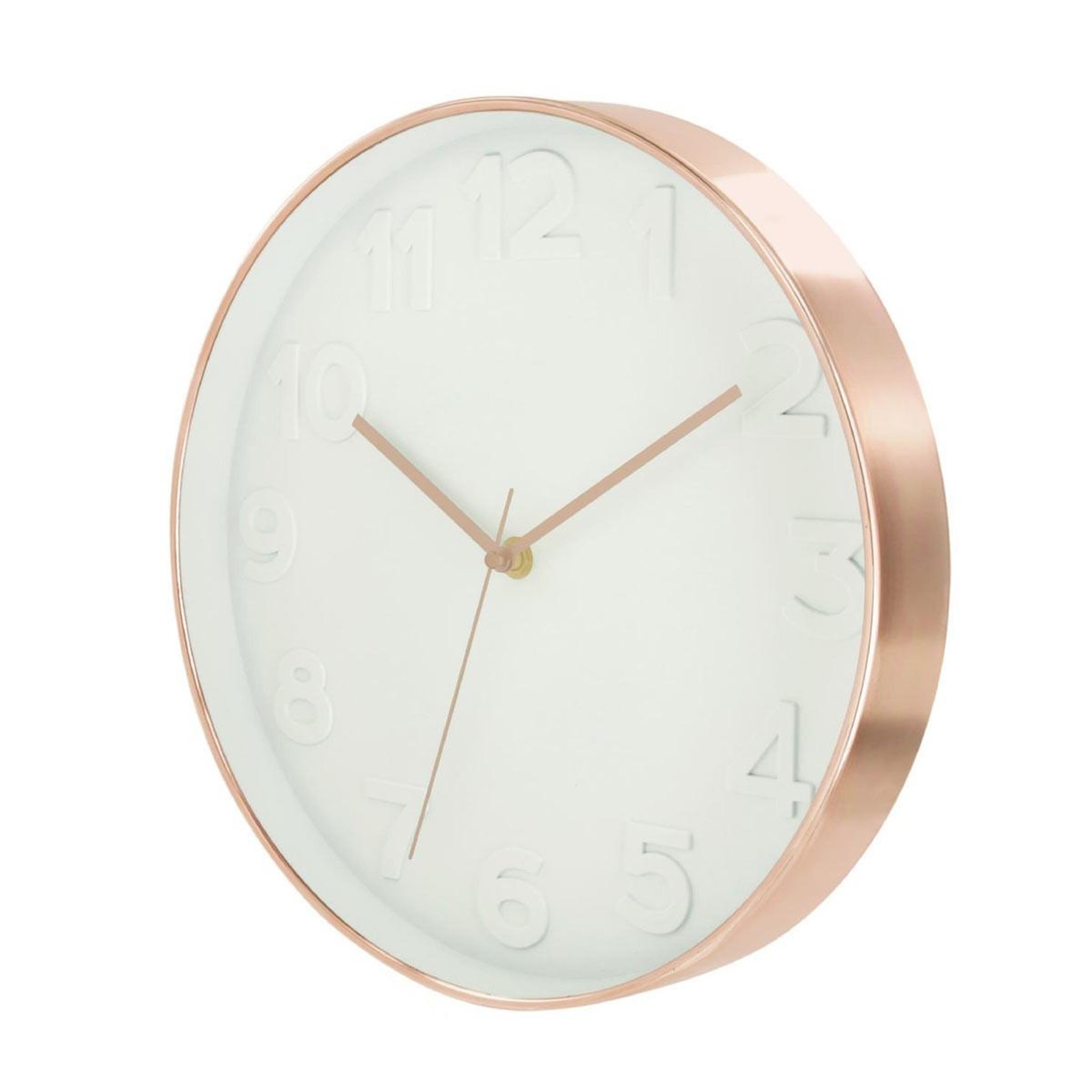 Voir la diapositive 2 : The Home Deco Factory Horloge murale  gold  30cm blanc & cuivre