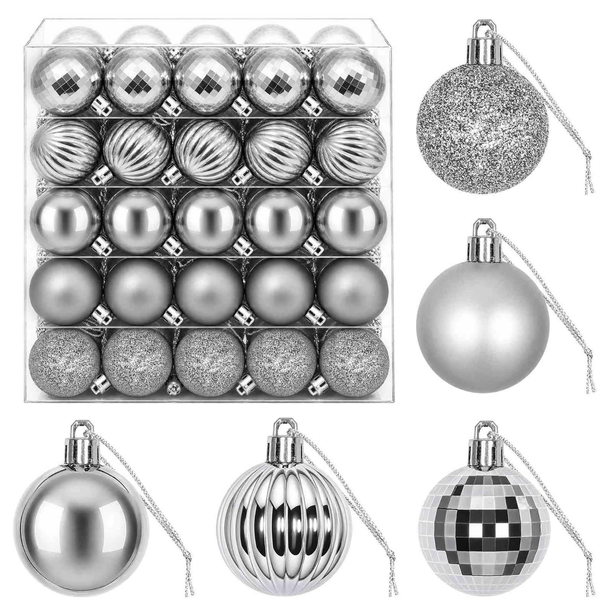 VIDAXL Ensemble de boules de Noël 100 pc Gris 4 cm Polystyrene
