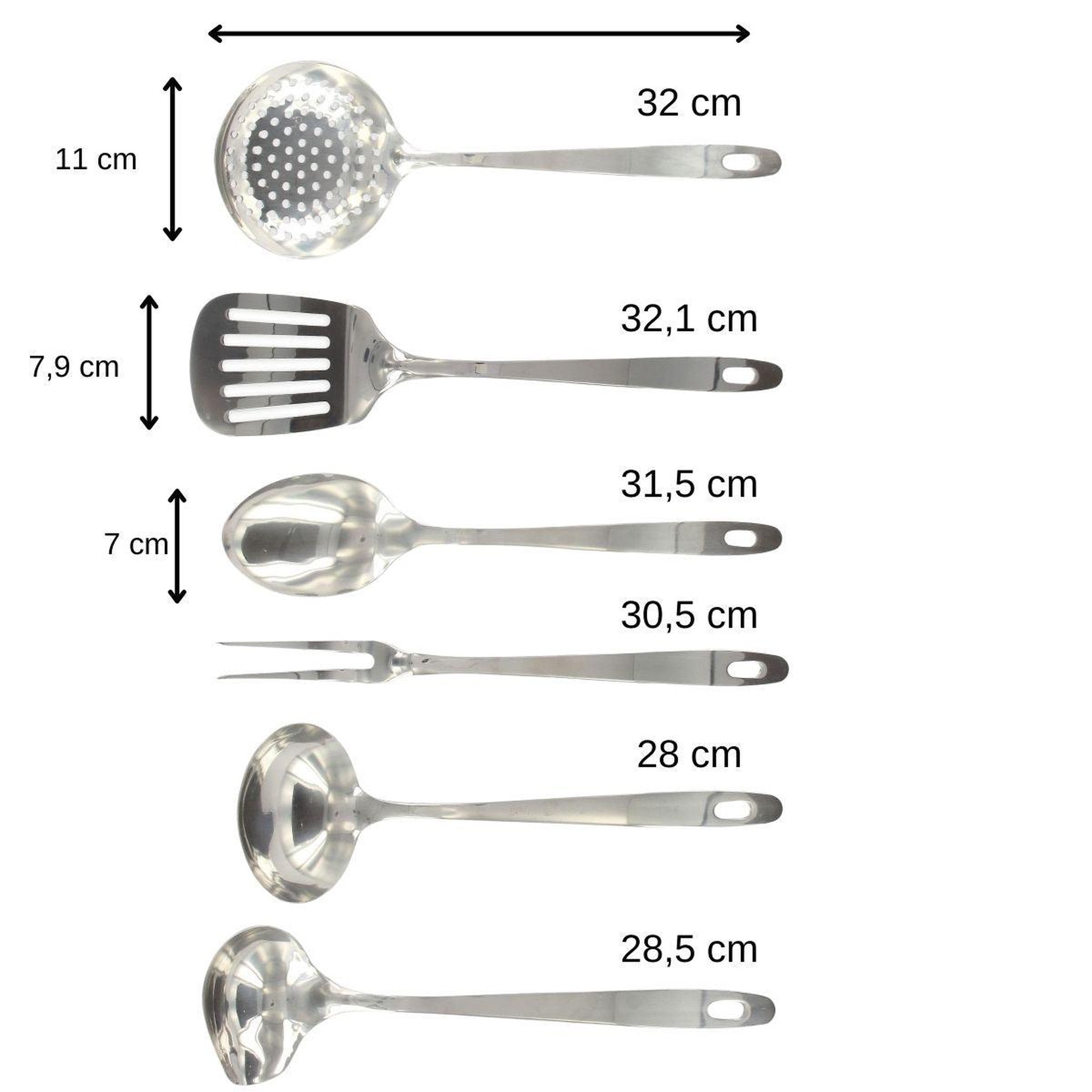 Voir la diapositive 3 : Fackelmann Ensemble ustensiles de cuisine 6 pièces inox fackelmann oxford