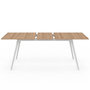 Voir la diapositive 3 : ID MARKET Table scandinave extensible rectangle INGA 6-10 personnes plateau bois pieds blancs 160-200 cm