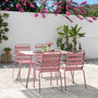 Voir la diapositive 2 : MARKET24 Lot de 4 fauteuils de jardin - Acier - Rose - IRONFT4RZ - 43 x 58 x 86 cm