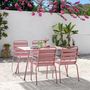 Voir la diapositive 2 : MARKET24 Lot de 4 fauteuils de jardin - Acier - Rose - IRONFT4RZ - 43 x 58 x 86 cm