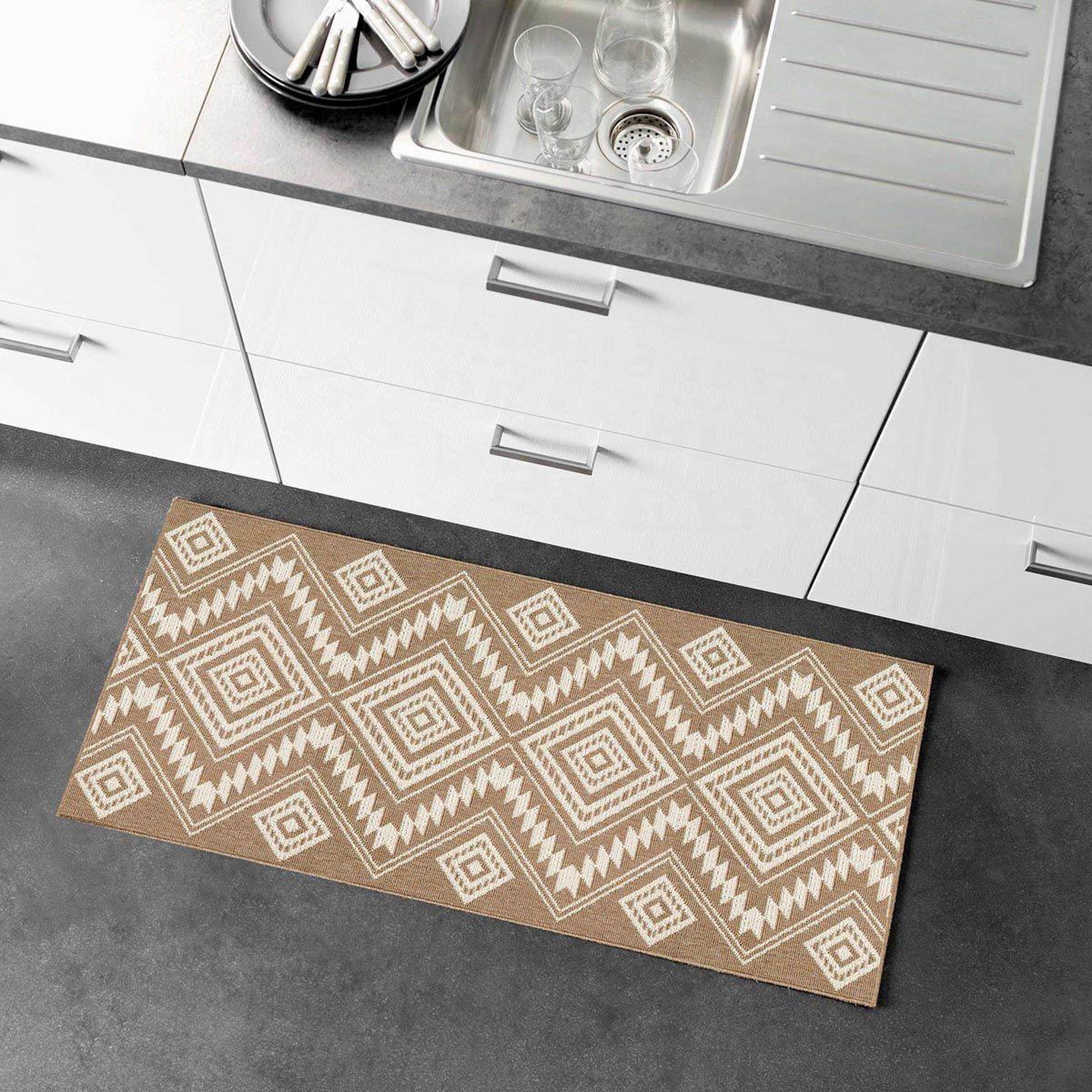 Voir la diapositive 3 : Douceur d'Intérieur Tapis multi-usage déco  lexy  50x120cm naturel