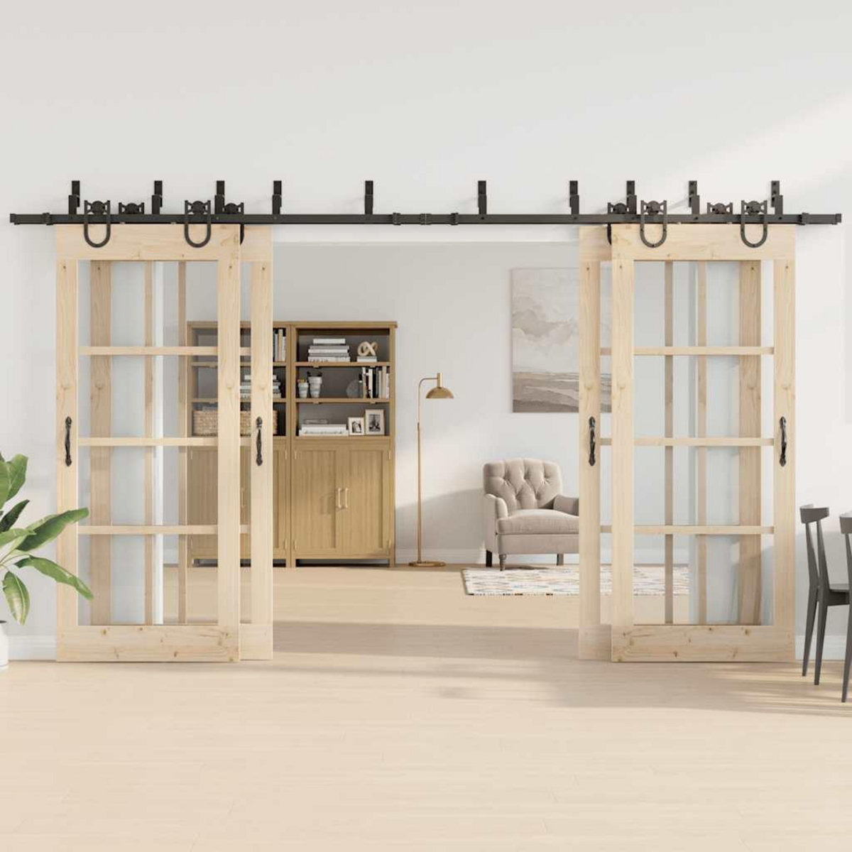 VIDAXL Kit de quincaillerie de porte coulissante 400 cm acier noir