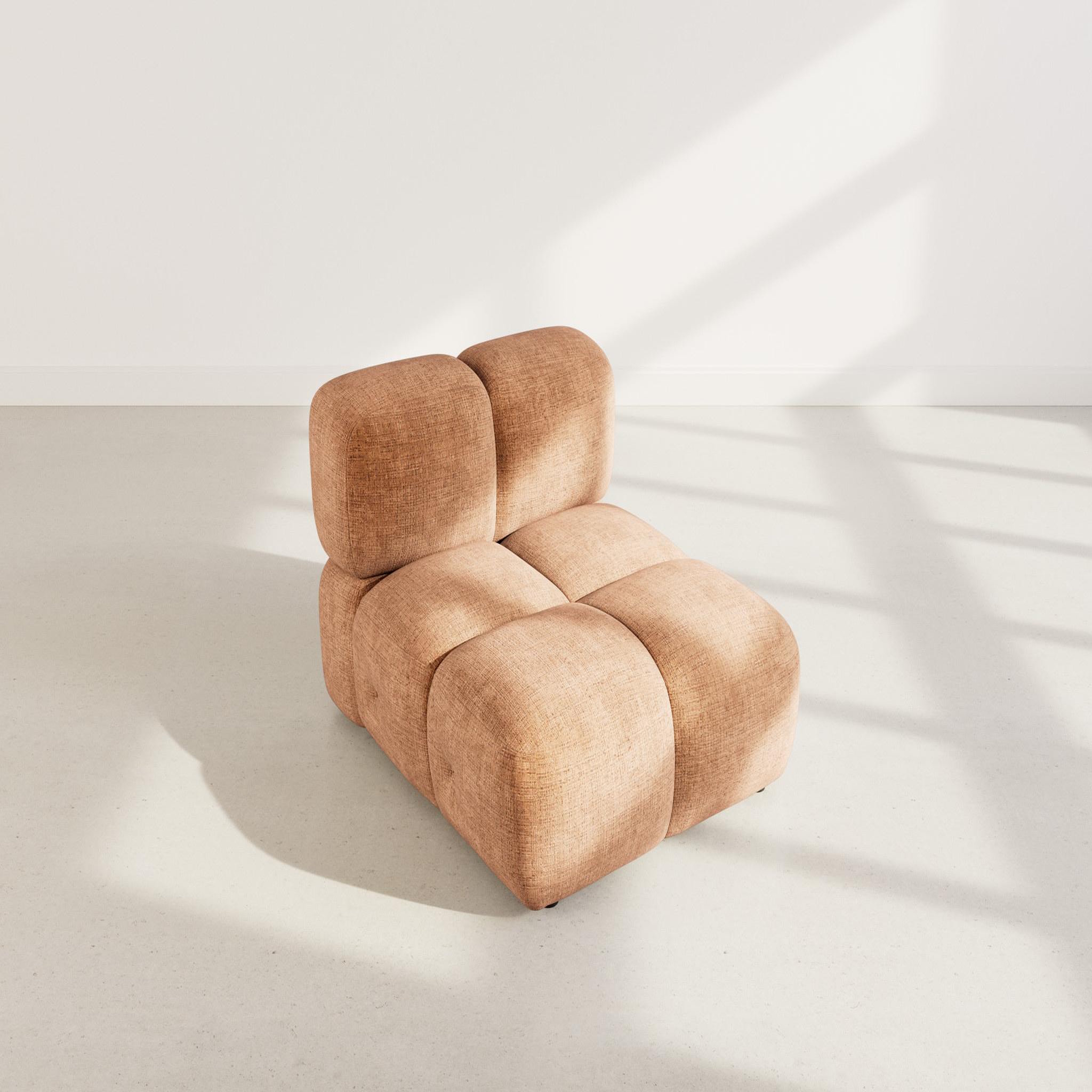Voir la diapositive 3 : LISA DESIGN Grace - module d'assise en velours texturé