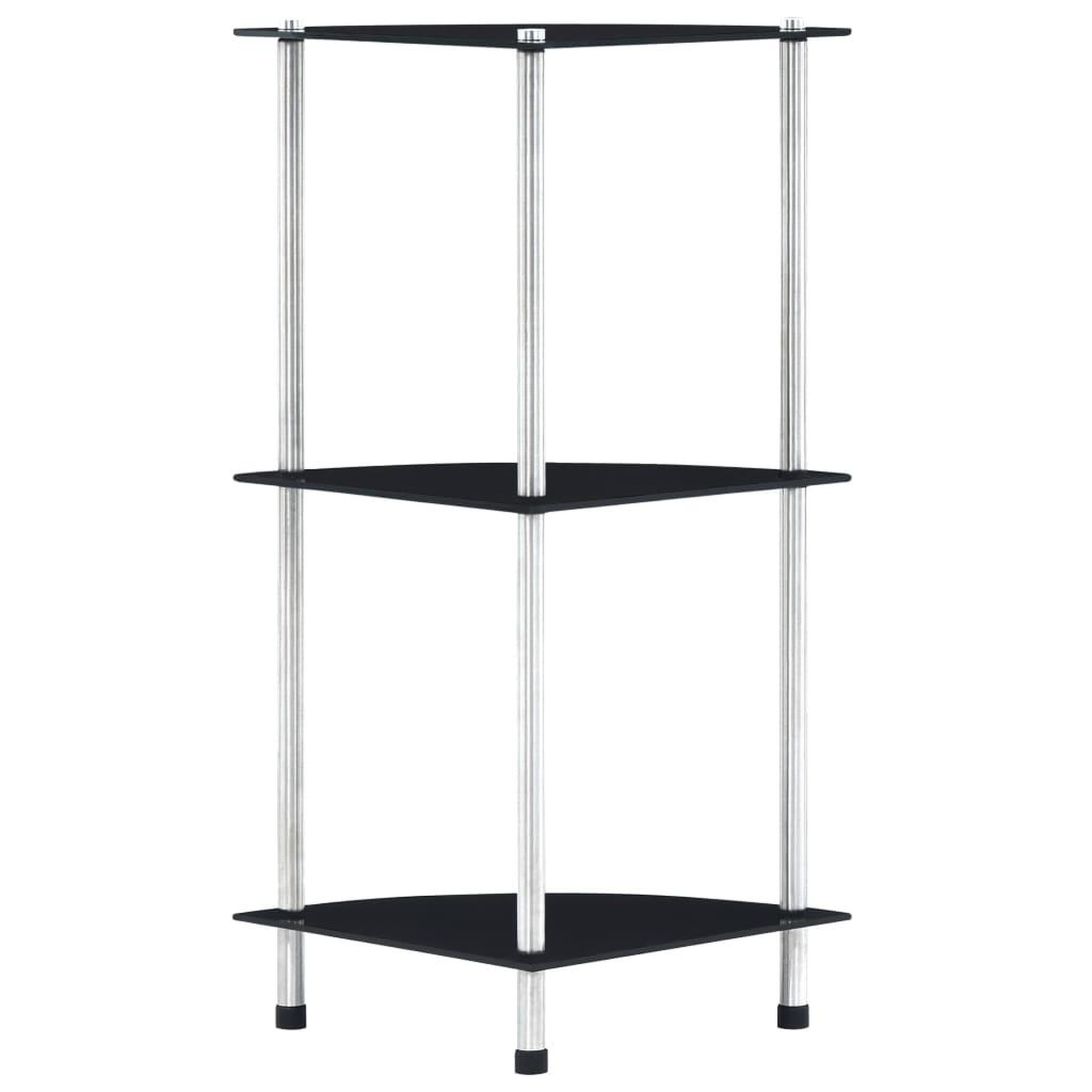 Voir la diapositive 1 : VIDAXL Etagere 3 niveaux Noir 30x30x67 cm Verre trempe
