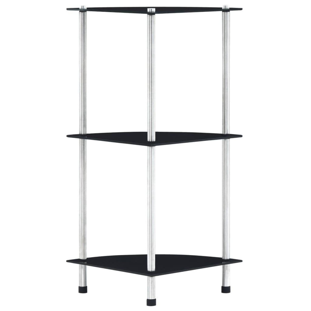 VIDAXL Etagere 3 niveaux Noir 30x30x67 cm Verre trempe