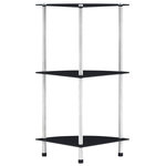 VIDAXL Etagere 3 niveaux Noir 30x30x67 cm Verre trempe