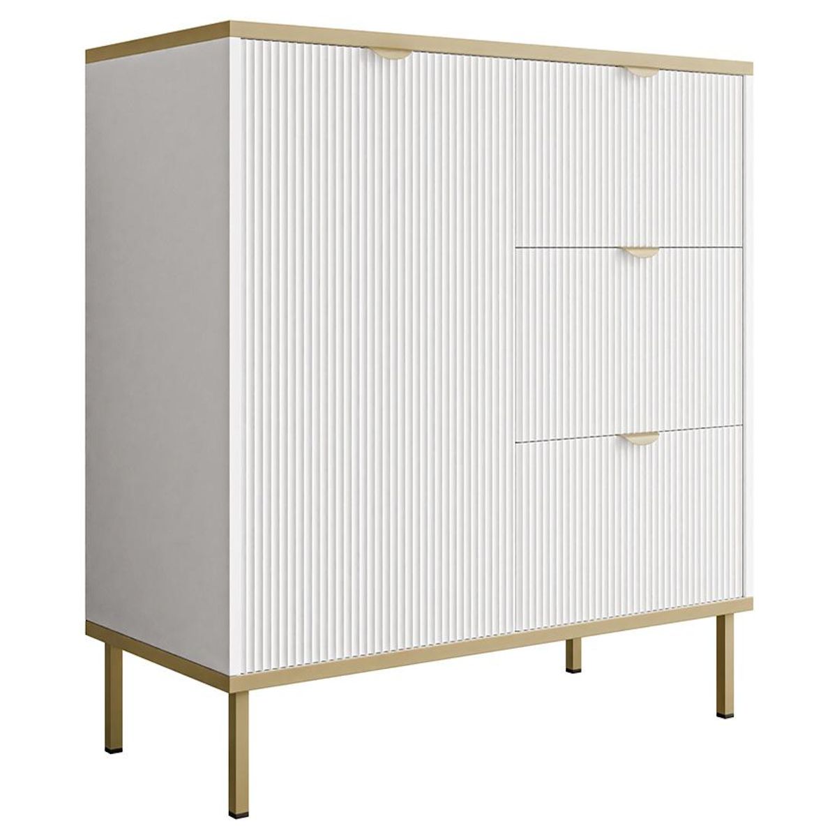 BEST MOBILIER Hope - buffet bas 91 cm - 3 tiroirs et 1 porte