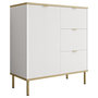 Voir la diapositive 2 : BEST MOBILIER Hope - buffet bas 91 cm - 3 tiroirs et 1 porte