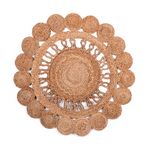 URBAN LIVING Tapis en jute Fleur. Coloris disponibles : Beige