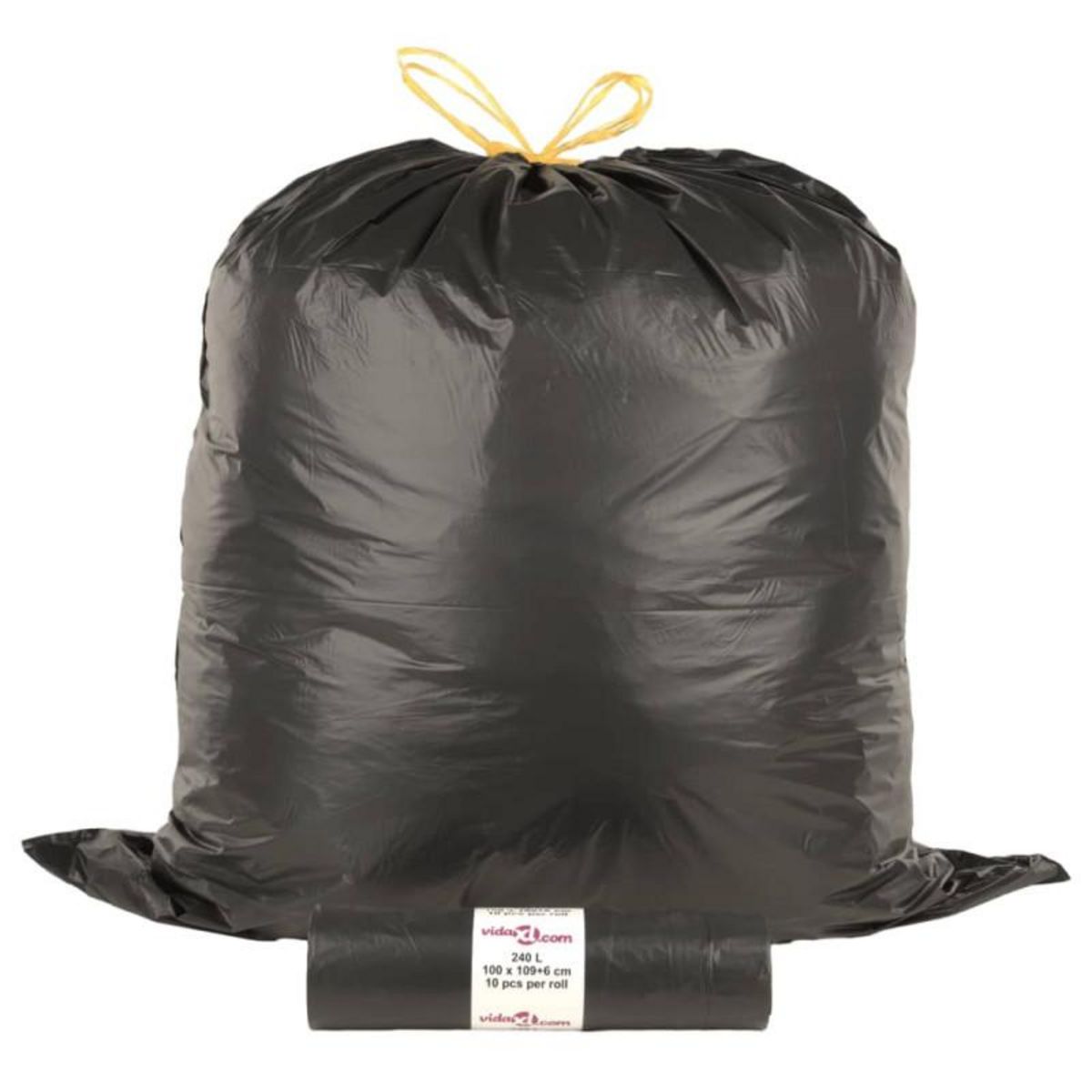 VIDAXL Sacs poubelles avec cordons 150 pcs noir 240 L
