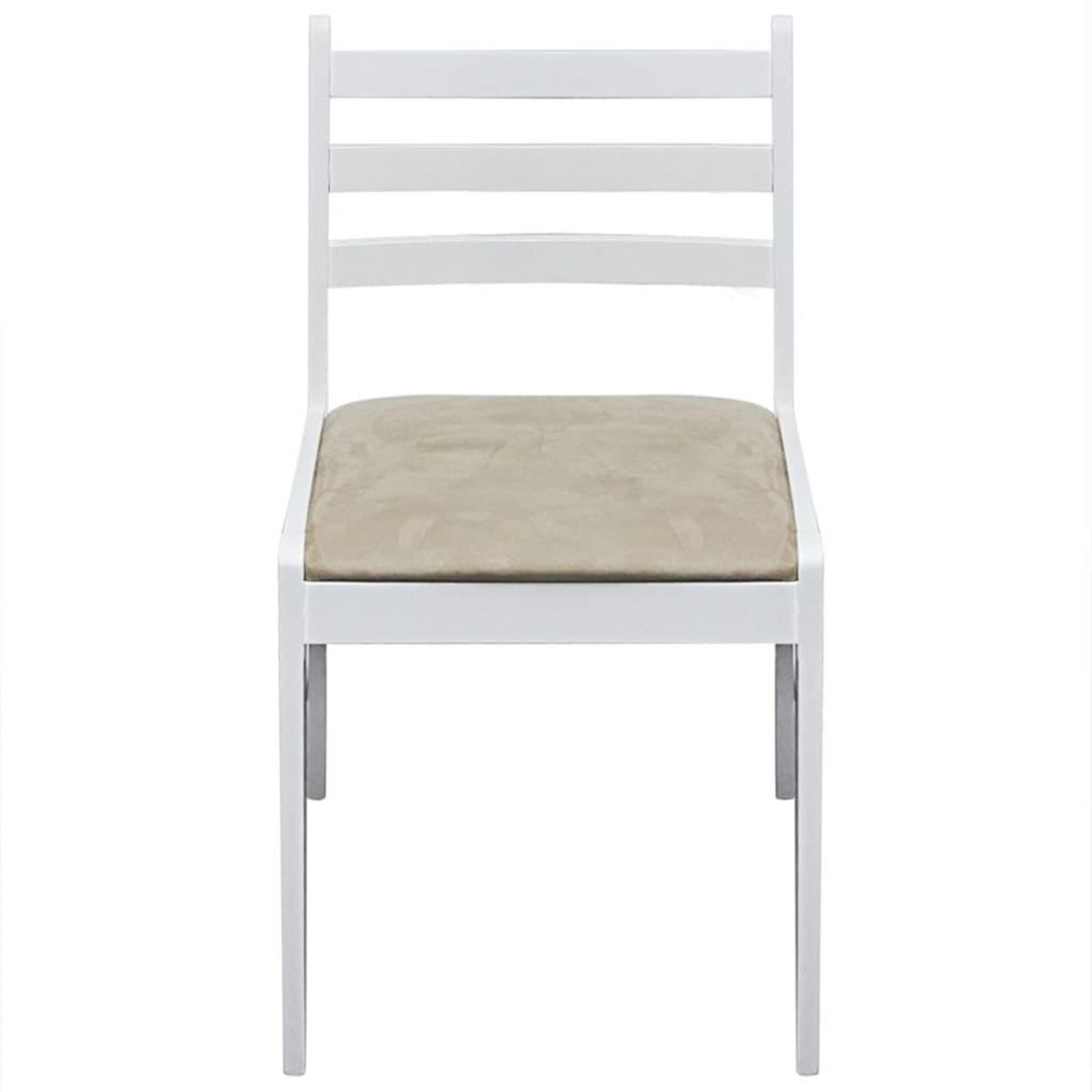 VIDAXL Chaises a manger lot de 2 blanc hevea solide et velours