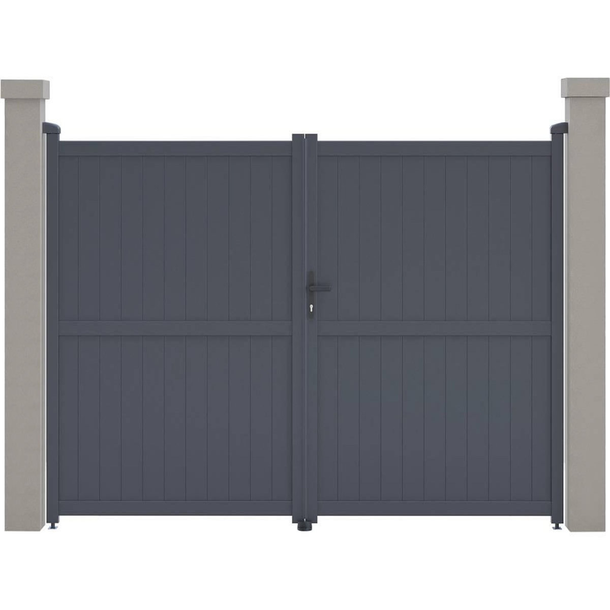 Habitat et Jardin Portail aluminium  Maurice  - 299.5 x 155.9 cm - Gris