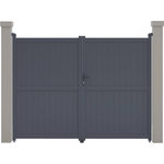 Habitat et Jardin Portail aluminium  Maurice  - 299.5 x 155.9 cm - Gris