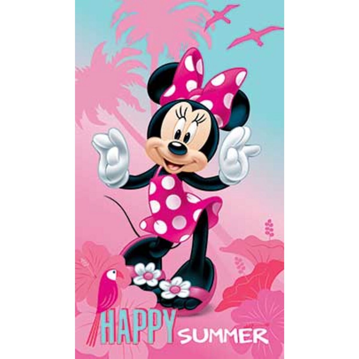 DISNEY Drap de plage enfant en coton Disney Minnie HAPPY