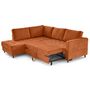 Voir la diapositive 2 : LISA DESIGN Anna - canapé d'angle gauche 5 places convertible en velours texturé