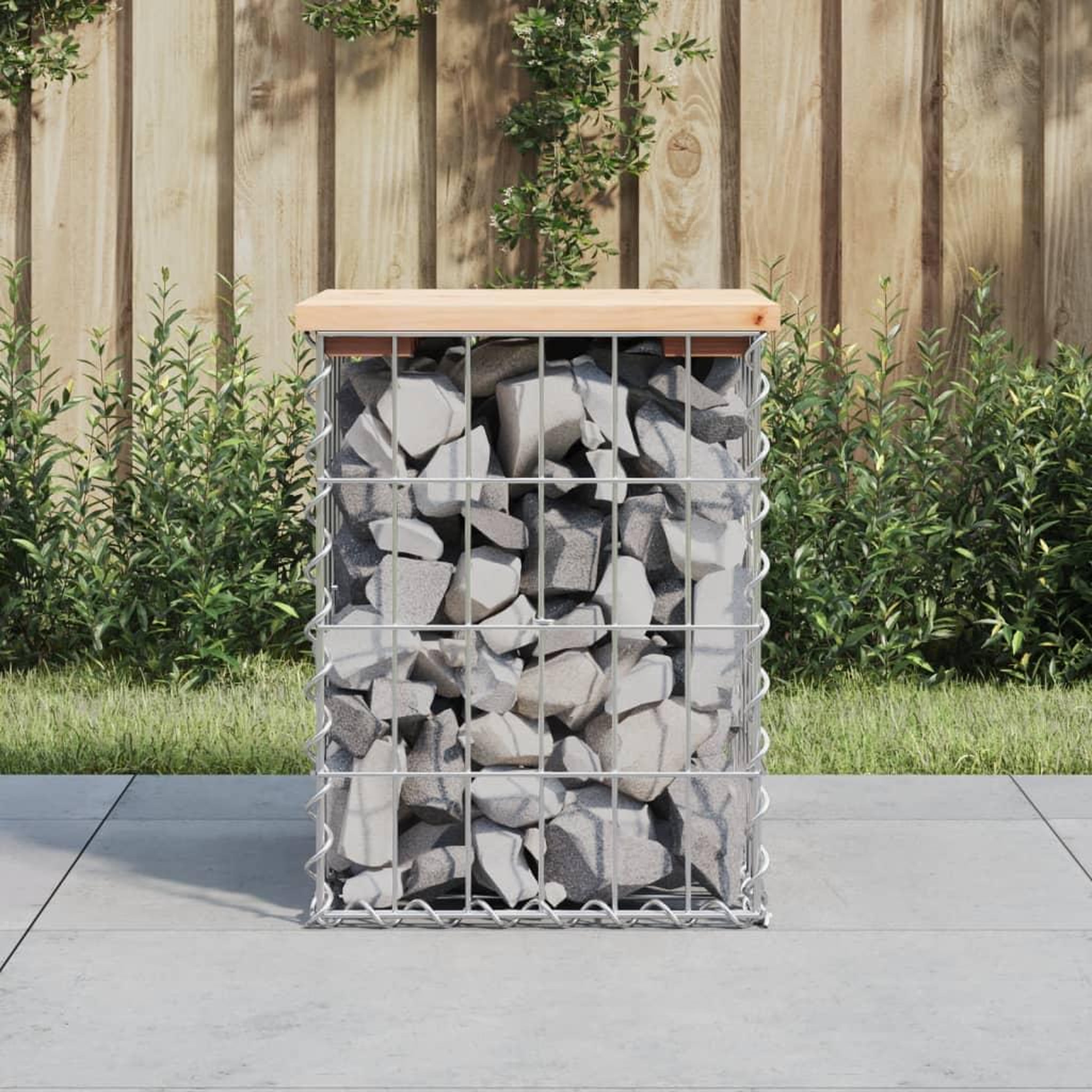 VIDAXL Banc de jardin design de gabion 33x31x42 cm bois massif de pin