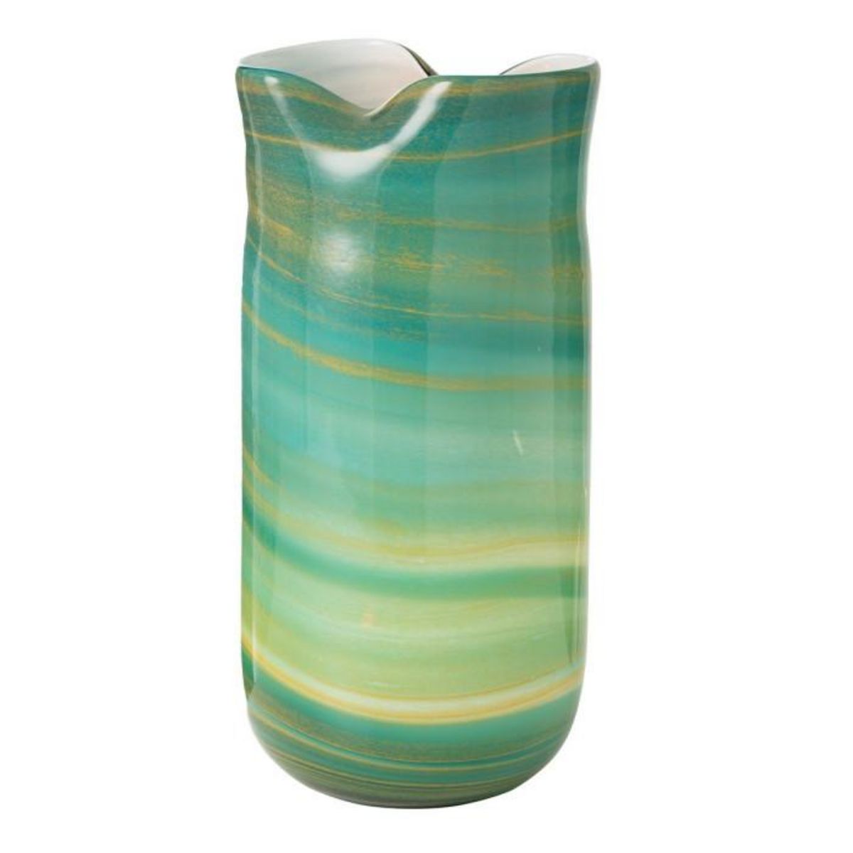 Paris Prix Vase Design en Verre  Vague  41cm Bleu Azur