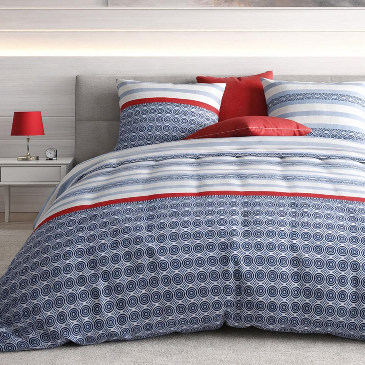ATELIER DU COTON Parure housse de couette 100% coton 57fils santorini