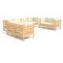 Voir la diapositive 2 : VIDAXL Salon de jardin 8 pcs avec coussins creme Bois de pin massif