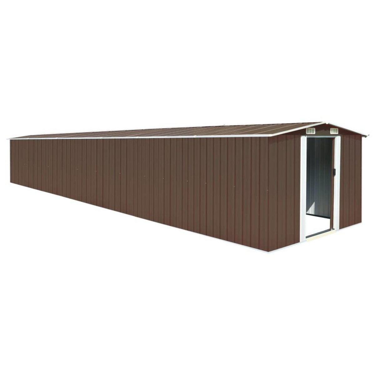 VIDAXL Abri de jardin Marron 257x779x181 cm Acier galvanise
