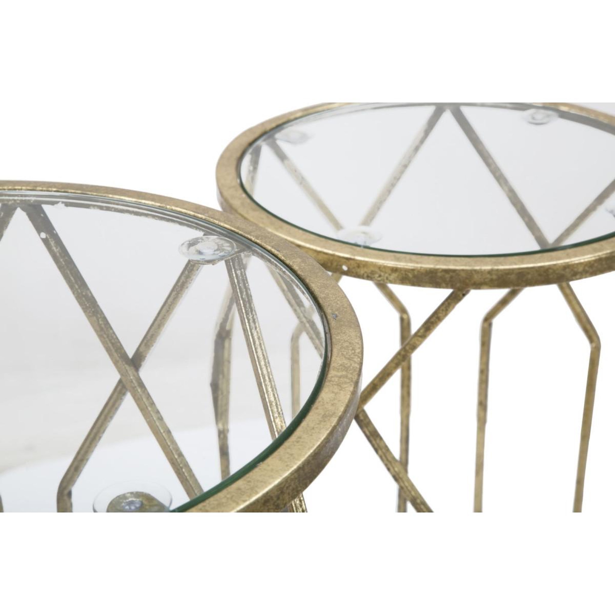 Voir la diapositive 4 : Paris Prix Lot de 3 tables d'appoint  tunis  71cm or