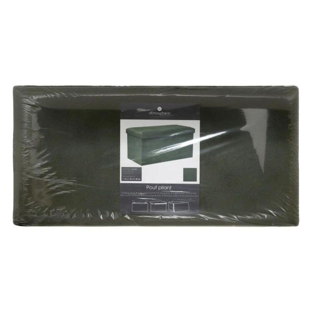  Banquette Coffre Pliable en Velours  Lilou  76cm Kaki