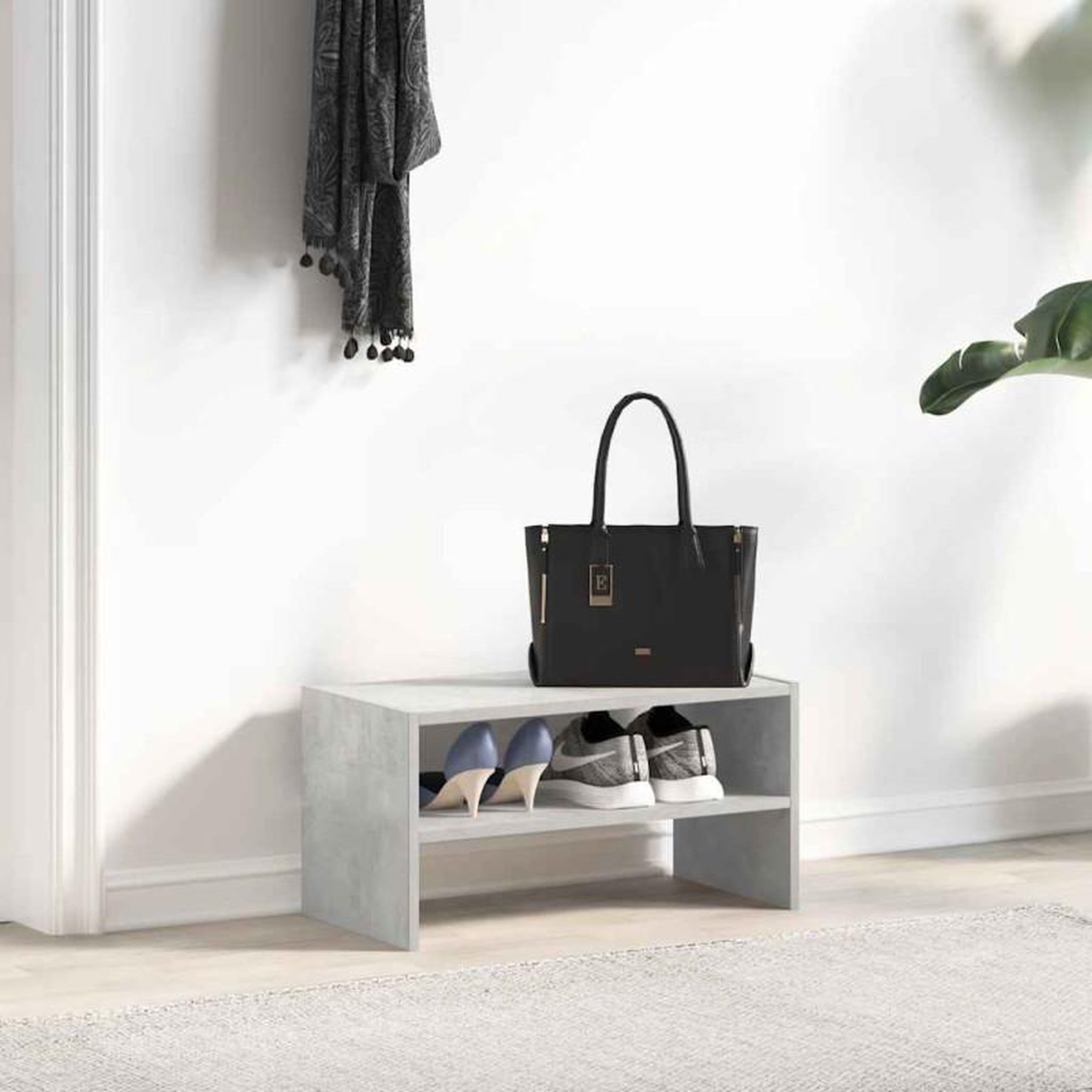 Voir la diapositive 3 : VIDAXL Étagère à chaussures empilable gris béton 60x30x30,5 cm