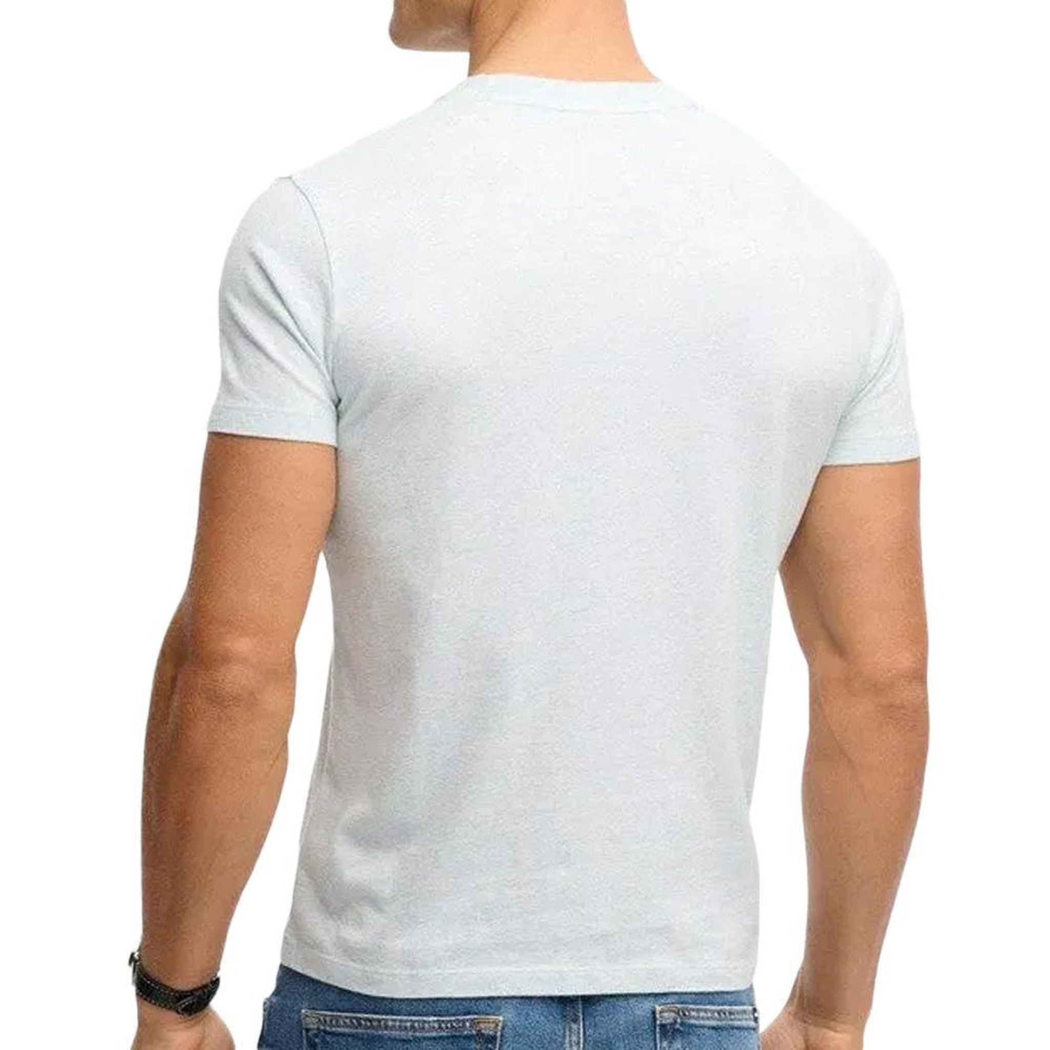 Voir la diapositive 2 : SUPERDRY T-shirt Bleu Clair Chiné Homme Superdry Vintage LogoR6Ts