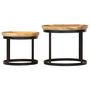 Voir la diapositive 4 : VIDAXL Tables d'appoint rondes 2 pcs Bois de manguier solide et acier