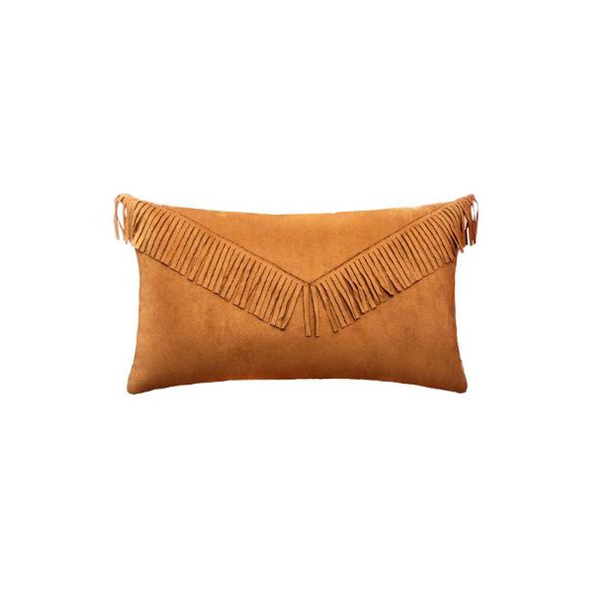 ATMOSPHERA Coussin déco  fringe pop  30x50cm ocre