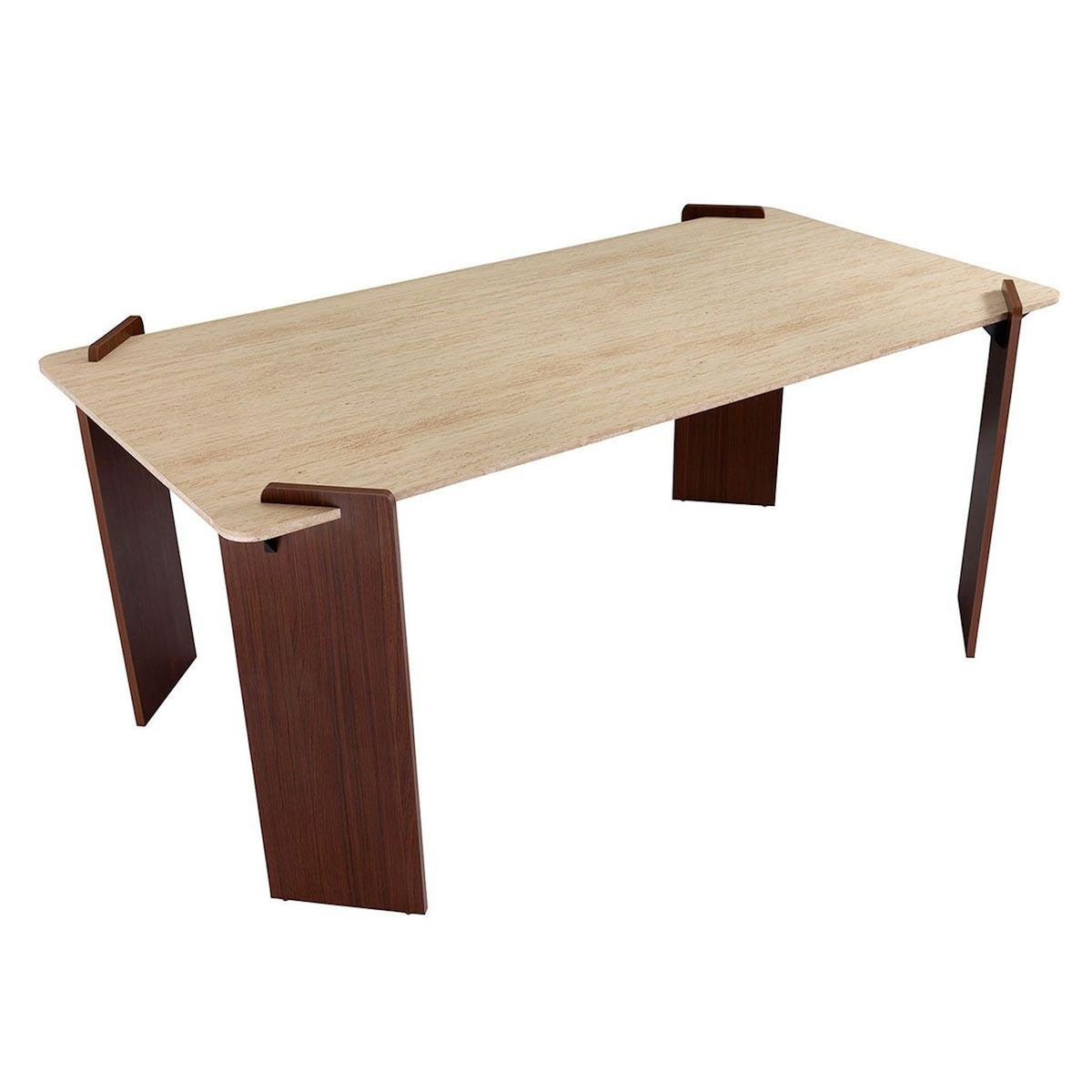 Paris Prix Table à Manger Effet Travertin  Misty  180cm Beige & Marron