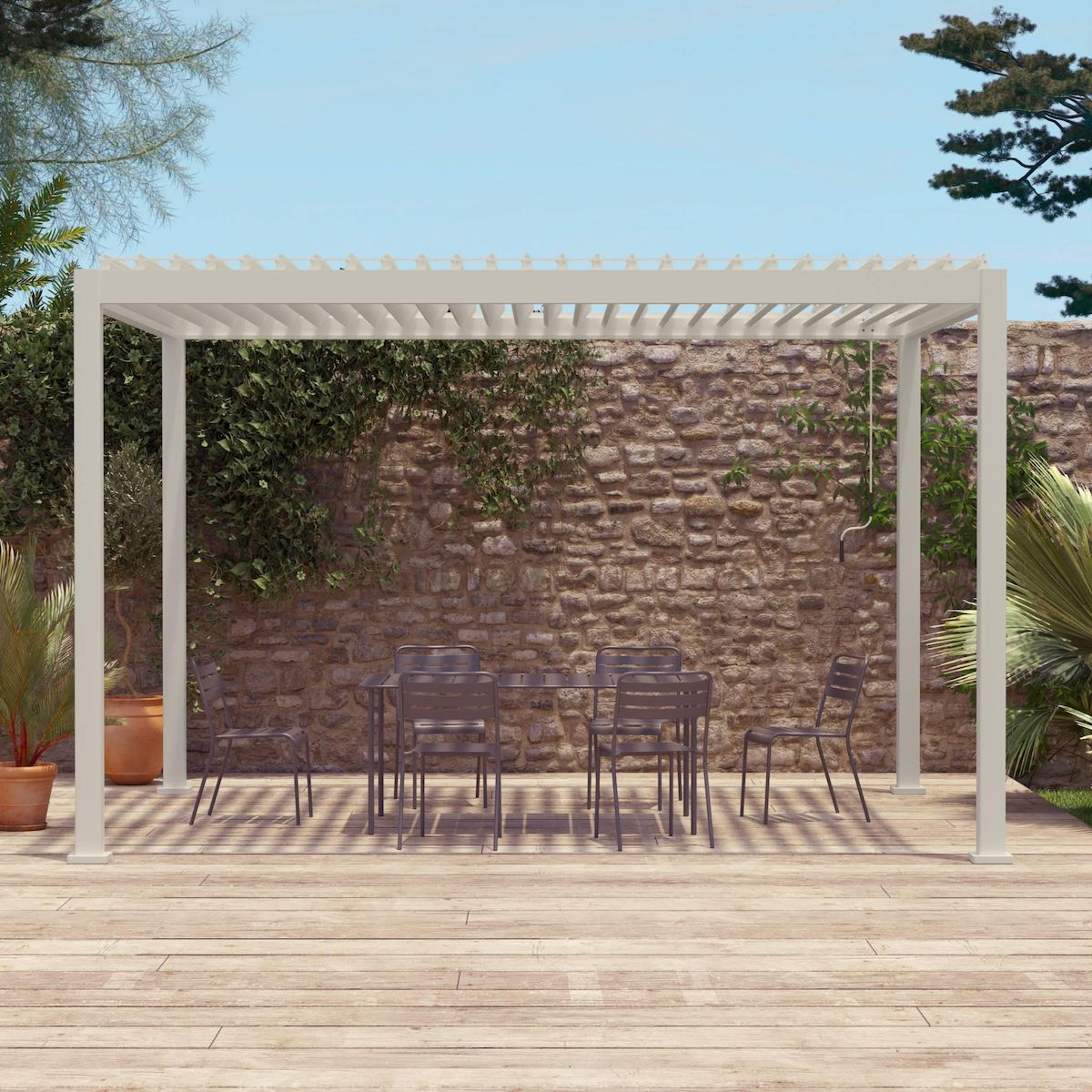 SWEEEK Pergola bioclimatique aluminium lames orientables 4x3m Triomphe